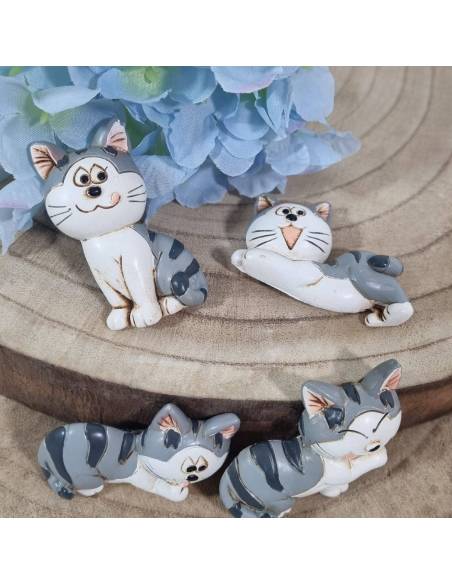 Bomboniere nascita maschietto calamite gattino grigio