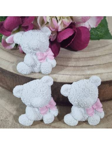 Bomboniere calamita orsetto fiocco rosa nascita bimba