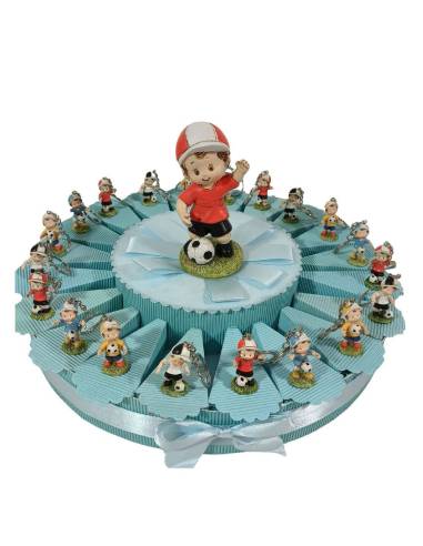 Bomboniere calciatore torta portaconfetti portachiavi