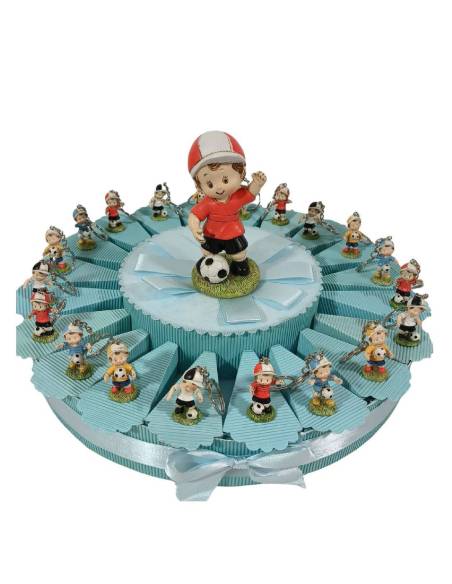 Bomboniere calciatore torta portaconfetti portachiavi