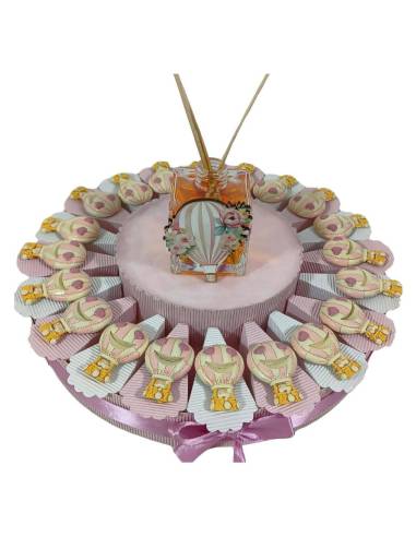 Torta bomboniera calamita occhi dolci bimba mongolfiera