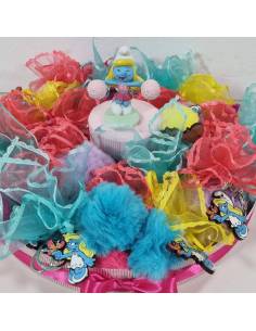 Bomboniere puffetta portachiavi complete torta portaconfetti 2