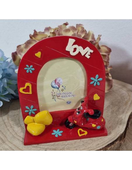 Bomboniere Comunione 1 euro portafoto scooter rosso