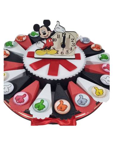 Torta bomboniera 1° compleanno Topolino calamite colorate