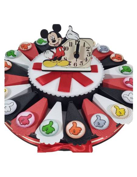 Torta bomboniera 1° compleanno Topolino calamite colorate