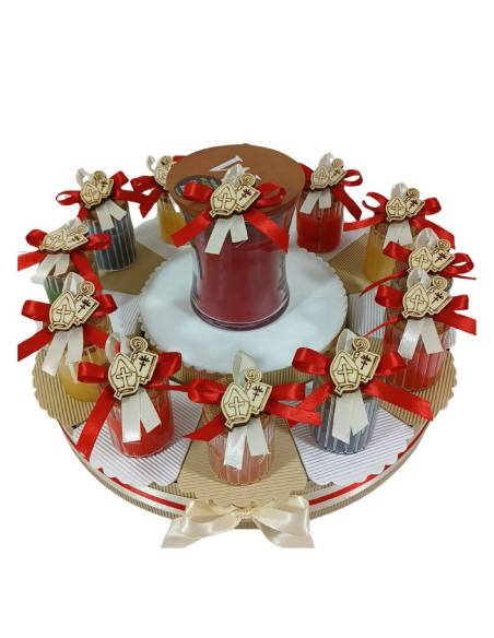 Candele bomboniere Cresima torta portaconfetti calamita mitria