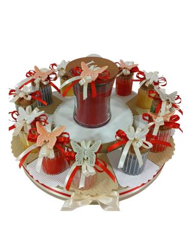 Candele bomboniere Cresima Yankee Candle farfalle calamita