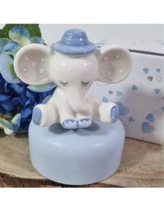 Bomboniere Battesimo elefante carillon maschio