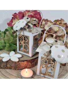 Bomboniere Comunione lanterna candela profumata e coccinella calamita