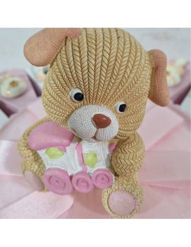 Torta bomboniera Battesimo bimba piedini magneti a cuore femmina| Sindy Bomboniere