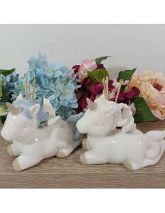 Profumatori Bomboniere unicorno ceramica lucida