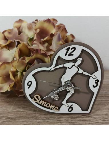 Bomboniere calcio orologio personalizzato con nome a cuore