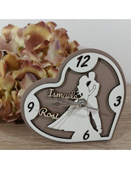 Bomboniere matrimonio orologio personalizzato con nomi a cuore
