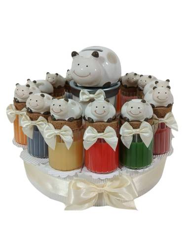 Bomboniere Comunione candele profumate torta portaconfetti coccinelle