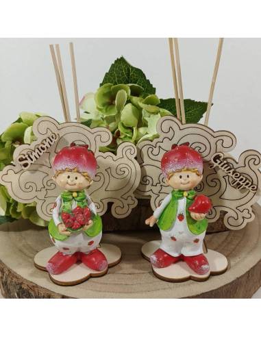 Bomboniera profumatore albero della vita bimbo folletto fragola