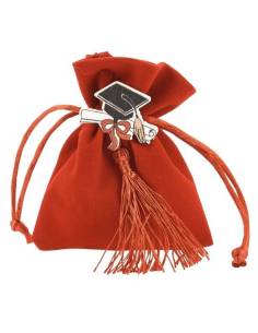 Bomboniera laurea ingegneria sacchetto con pergamena e nappina rossa o portachiavi