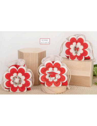 Sacchetti laurea originali quadrifoglio pendenti