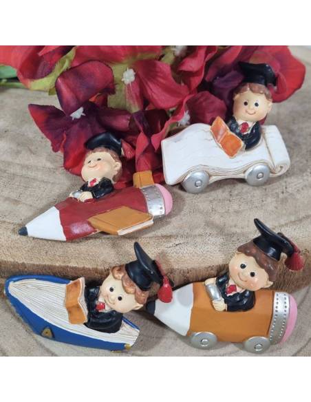 FAI DA TE BOMBONIERA MAGNETE LAUREA BIMBO TOCCO MATITA LIBRO PERGAMENA MATEMATICA MAGISTRALE ARCHITETTURA