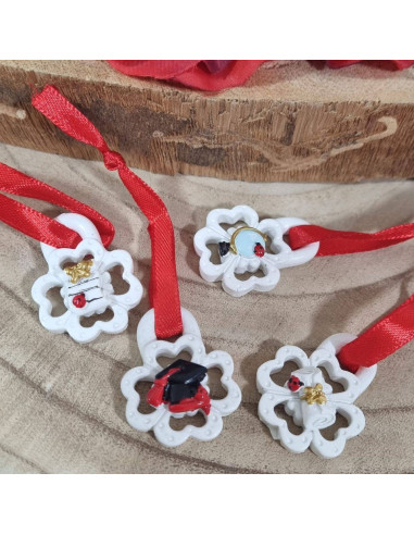 Bomboniere laurea 0,10 centesimi quadrifoglio