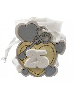 Bomboniere 25 anniversario matrimonio portaconfetti gessetto