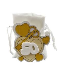 Bomboniere 50 anniversario matrimonio portaconfetti gessetto