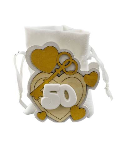 Bomboniere 50 anniversario matrimonio portaconfetti gessetto