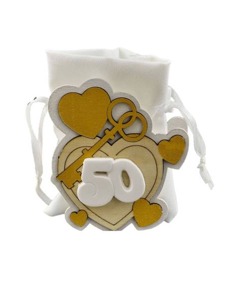 Bomboniere 50 anniversario matrimonio portaconfetti gessetto