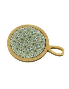 Bomboniere tagliere tondo decoro maiolica verde