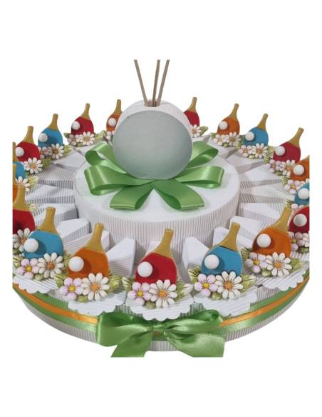 Torta Bomboniere ping pong con profumatore centrale