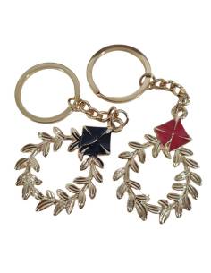 Bomboniere laurea corona d'alloro portachiavi dorato