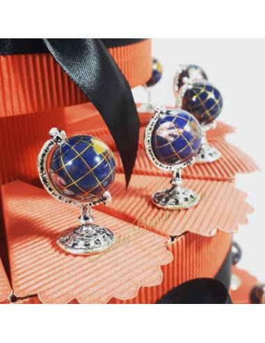 TORTA BOMBONIERA MAPPAMONDO PER LAUREA GEOGRAFIA GEOLOGIA SCIENZE