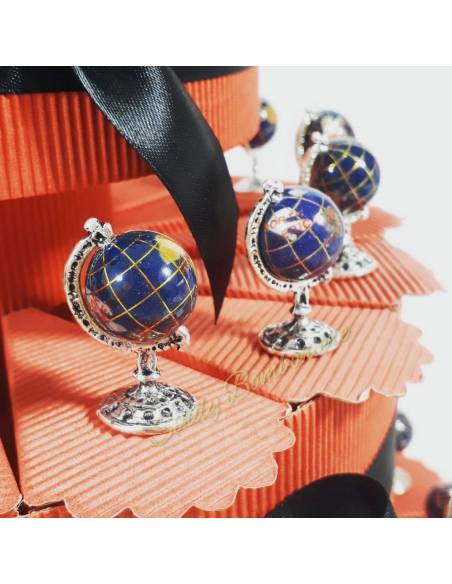 TORTA BOMBONIERA MAPPAMONDO PER LAUREA GEOGRAFIA GEOLOGIA SCIENZE