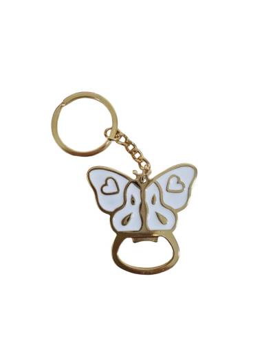 Bomboniere utili portachiavi farfalla apribottiglia dorata