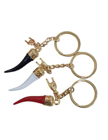 Bomboniere corno portachiavi dorati e colorati