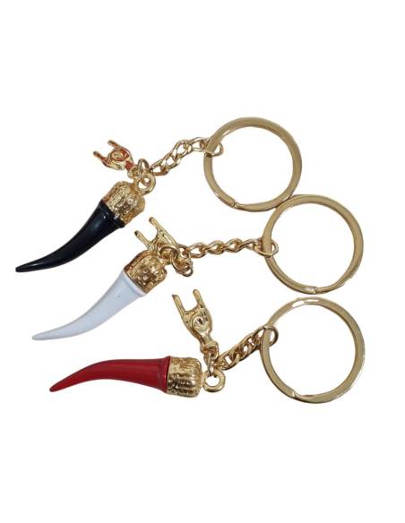 Bomboniere corno portachiavi dorati e colorati