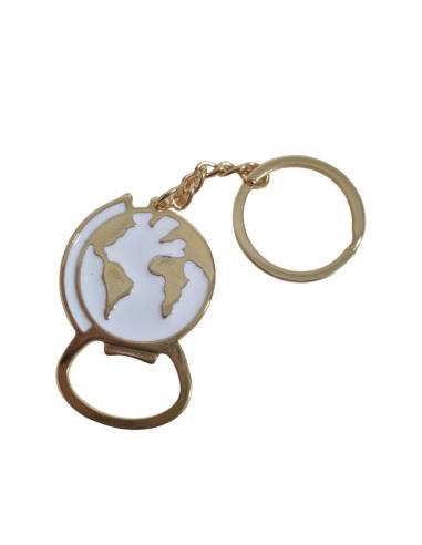 Bomboniere utili portachiavi mappamondo dorati e bianchi