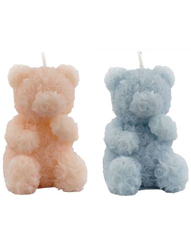 Candele bomboniere orsetti microrose