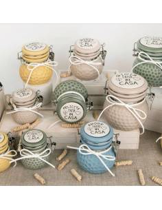 Barattoli ermetici Bomboniere utili in ceramica con frase e cucchiaino| Sindy Bomboniere 2