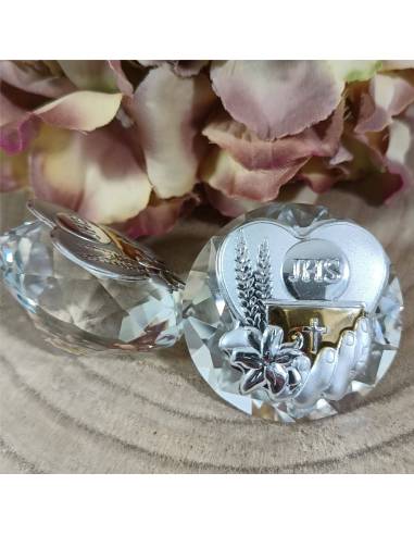 Bomboniere utili Comunione fermacarte diamante cristallo e argento