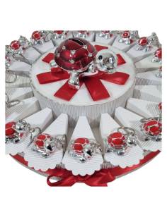 Torta bomboniere animaletti argentati tartaruga per bomboniere nascita, Battesimo,Comunione