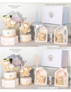 Bomboniere Battesimo orsetti ceramica cuore frase Barty
