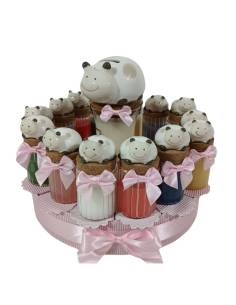 Candele bomboniere torta Battesimo bimba coccinella