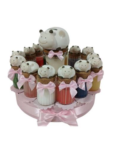 Candele bomboniere torta Battesimo bimba coccinella