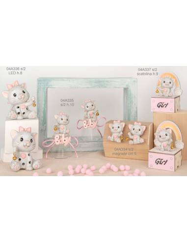 Bomboniere Battesimo bimba gattino Micia