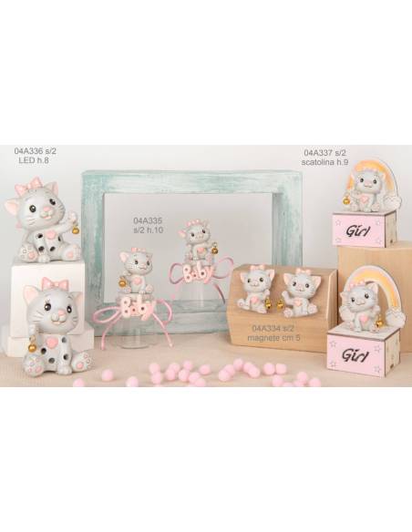 Bomboniere Battesimo bimba gattino Micia