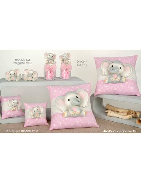 Bomboniere Battesimo femmina elefante linea Neve