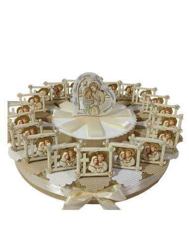 Torta bomboniere Battesimo Sacra Famiglia quadretto