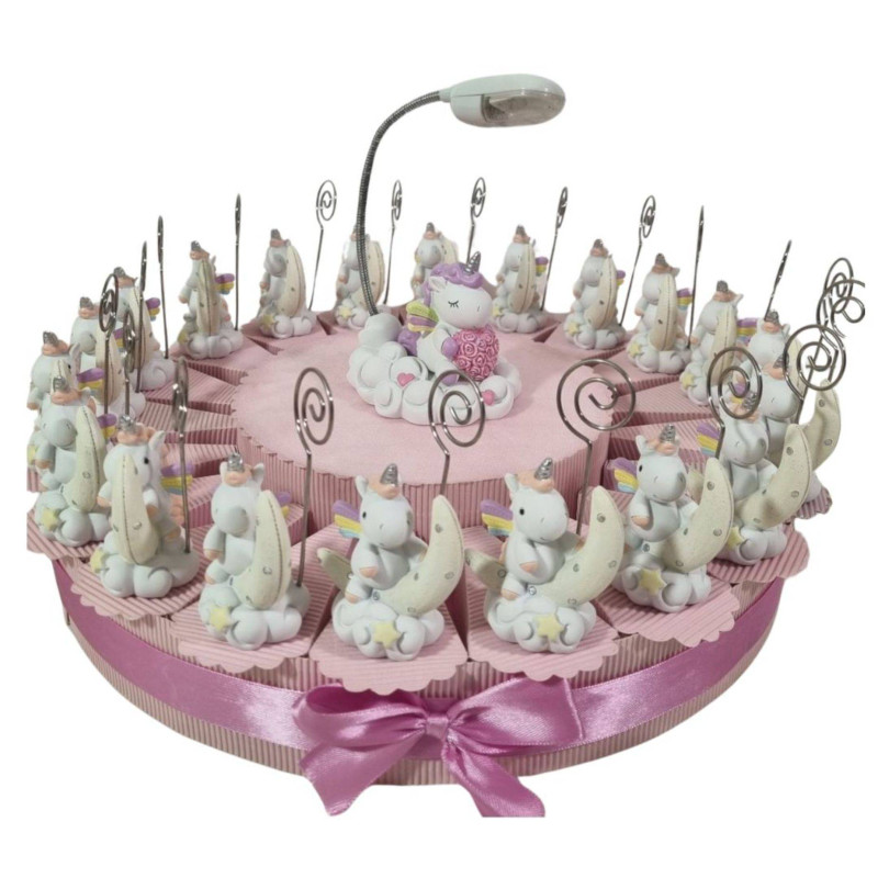 Torta bomboniere unicorno portafoto luna