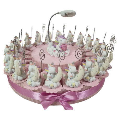 Torta bomboniere unicorno portafoto luna