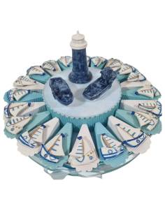 Bomboniere tema mare barchette torta bomboniera portaconfetti battesimo